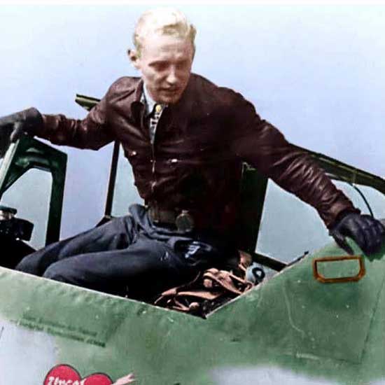 Erich Hartmann en la cabina de un BF-109