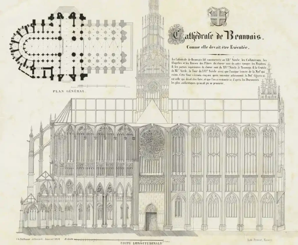 Alzado de la Catedral de Beauvais