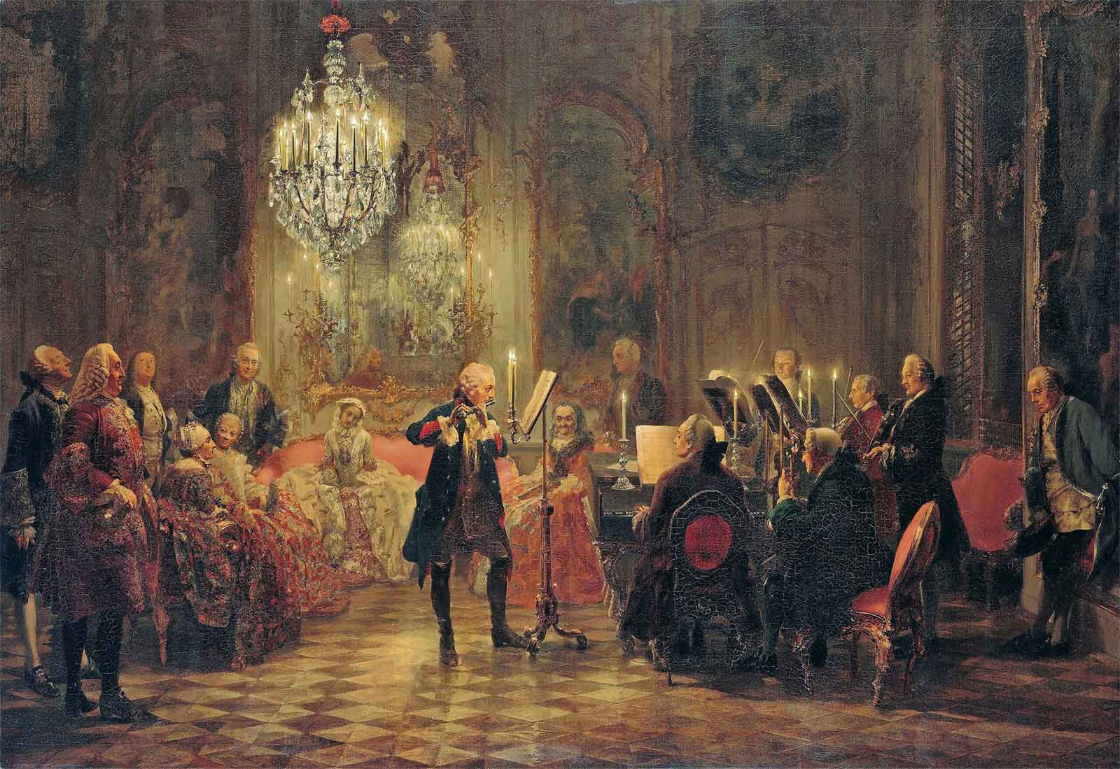 El concierto de flauta en Sanssouci, de Adolph Menzel.