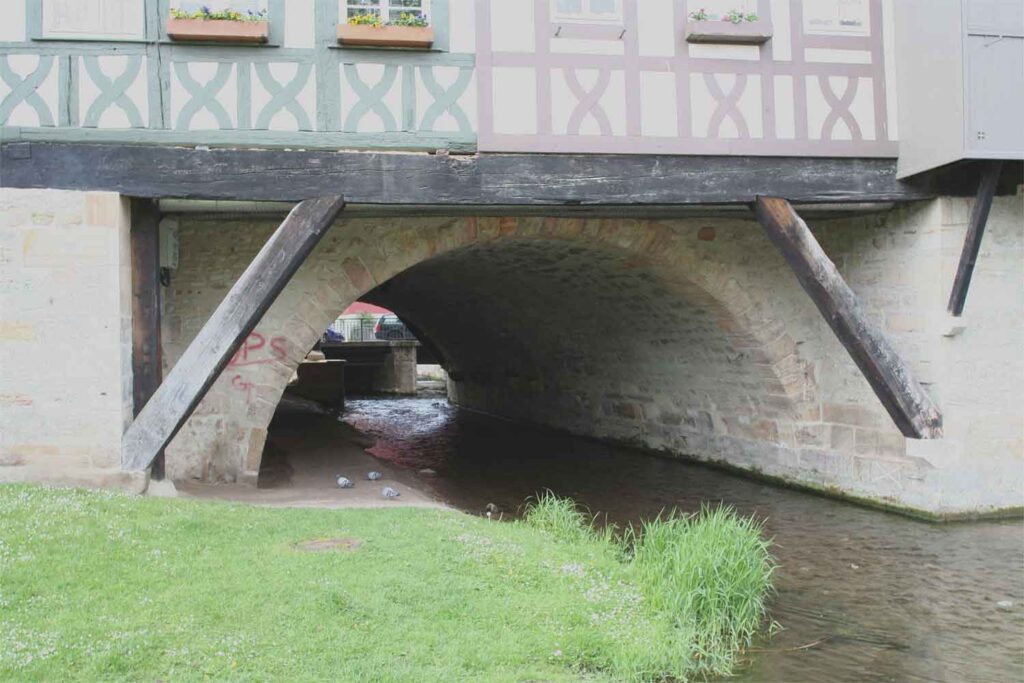 Detalle del Krämerbrücke en Erfurt