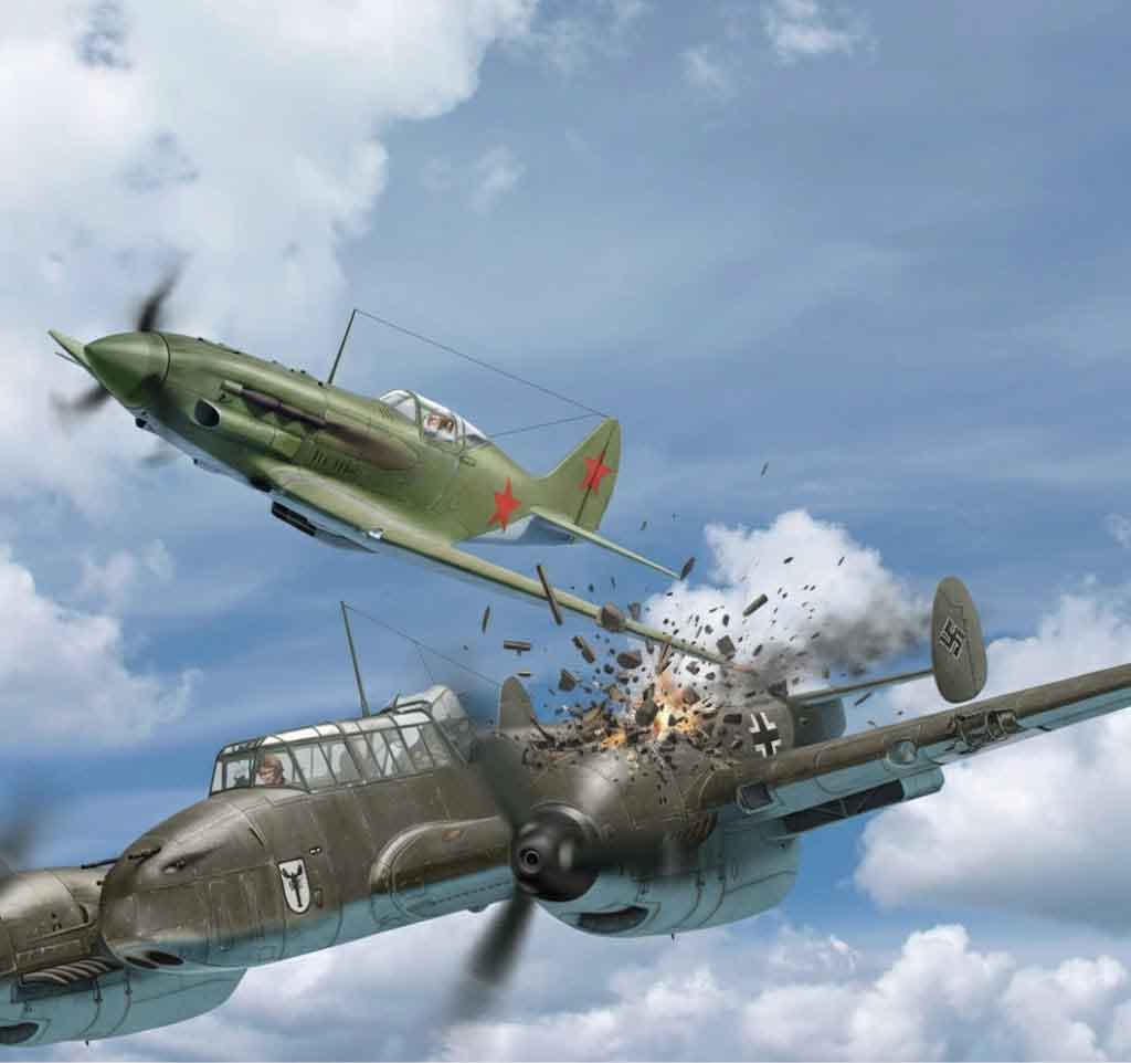 Mig3 embiste a un Junkers 88 en la Segunda Guerra Mundial