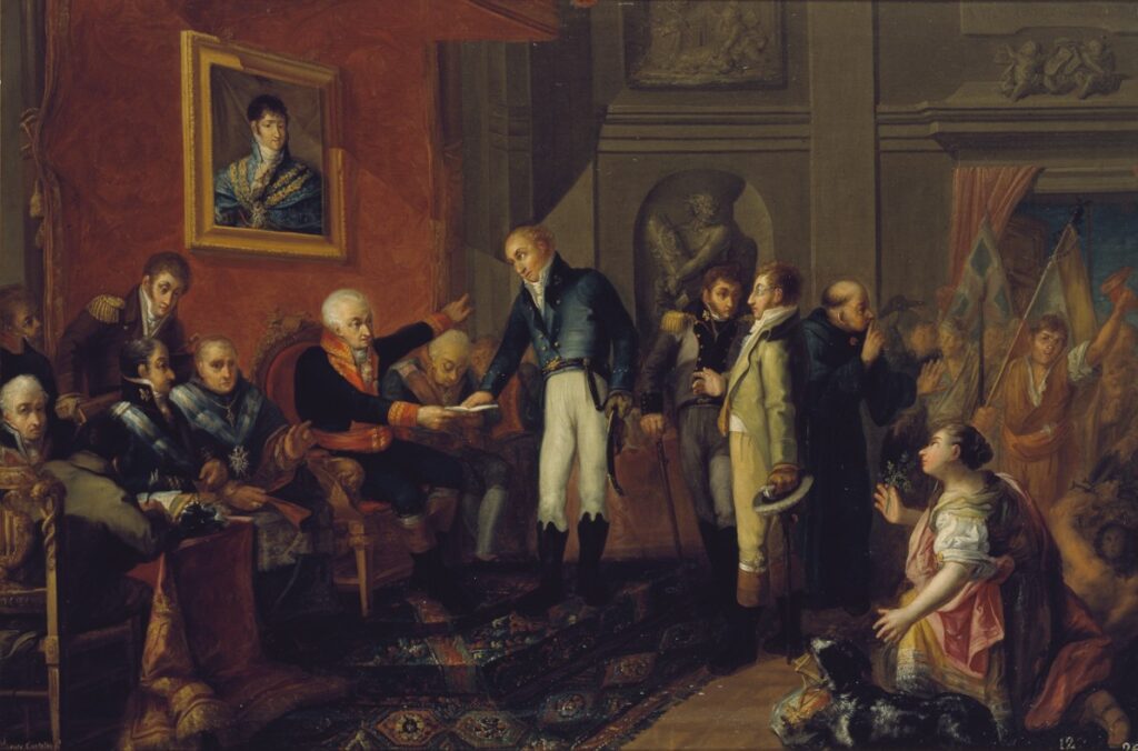 Valencia le declara la guerra a Napoleón. Vicente Castelló y Amat. Museo de Bellas Artes de Valencia