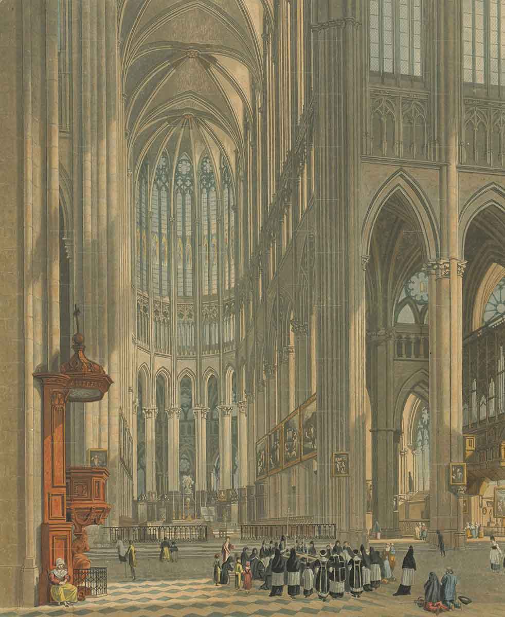 Interior de la catedral de Beauvais antes del refuerzo de 1284